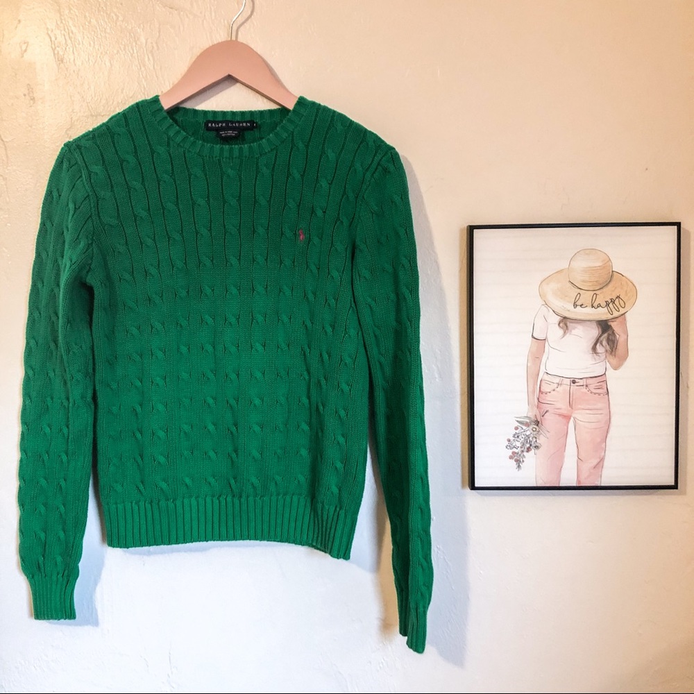 Green Ralph Lauren Sweater Medium great condition